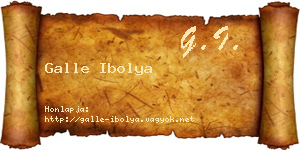 Galle Ibolya névjegykártya